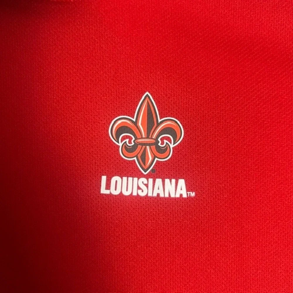 Adidas‎ Louisiana Red Golf Athletic Short Sleeve Polo Shirt Size Large